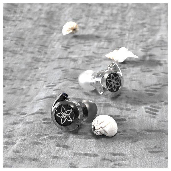 FiiO FH11 Carbon Based Diaphragm In Ear Monitors - Beauty image, nautilus shell design