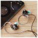FiiO FH11 Carbon Based Diaphragm In Ear Monitors - Lifestyle image, on desktop connected to smart phone