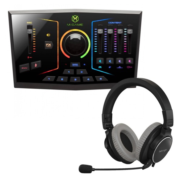 M-AUDIO M-GAME DUAL and Behringer BH470U Streaming/Gaming Headset Bundle - Package