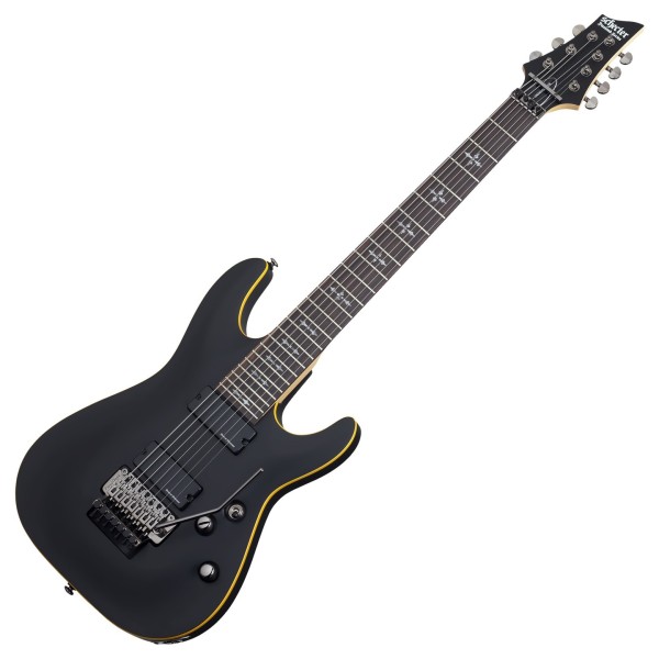 Schecter Demon-7 FR Electric Guitar, Satin Black