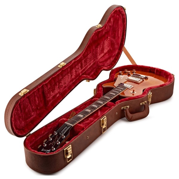 Gibson Les Paul Standard 50s Figured Top, Honey Amber #207050260 - case open 