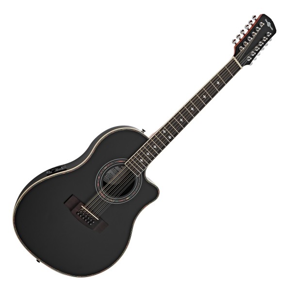 12 String Roundback Guitar by Gear4music, Black
