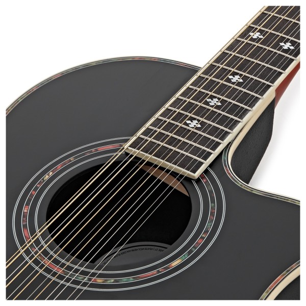12 String Roundback Guitar by Gear4music, Black