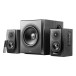 Edifier S351DB 2.1 Active Bluetooth Multimedia Speaker System, Black - Front, low angle