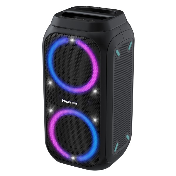 Hisense Party Rocket 160 Bluetooth Loudspeaker - reverse angle strobes on slightly over 