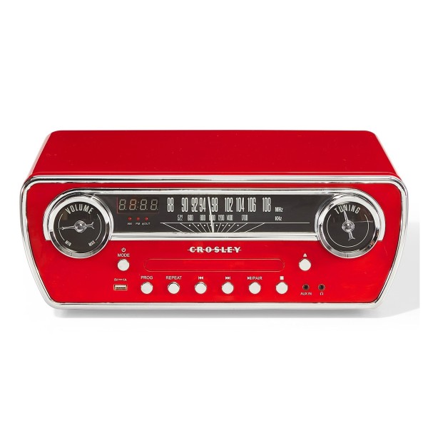 Crosley Powel 7-in-1 Bluetooth Record Player, Red - Dash