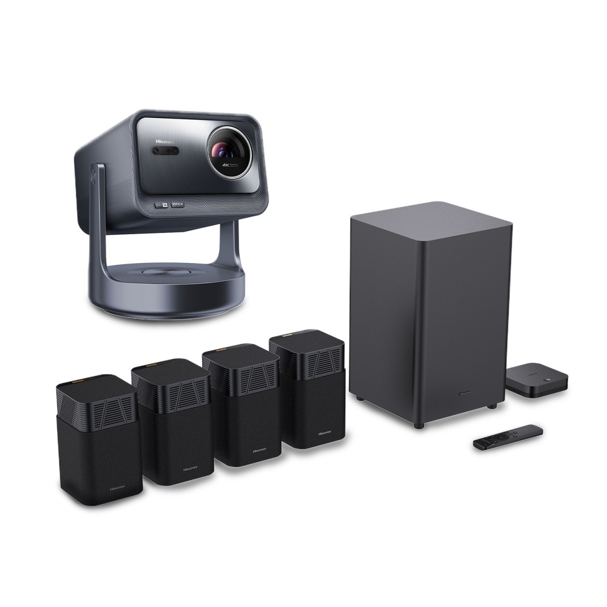 Hisense C2TUK Ultra 4K Trichroma Smart Mini Projector with HT Saturn 4.1.2 Sound System & Free Gift