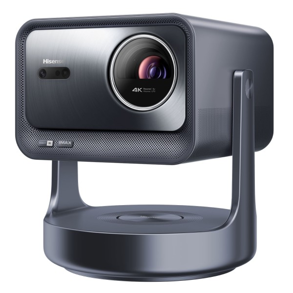 Hisense C2TUK Ultra 4K Trichroma Smart Mini Projector, Grey - left