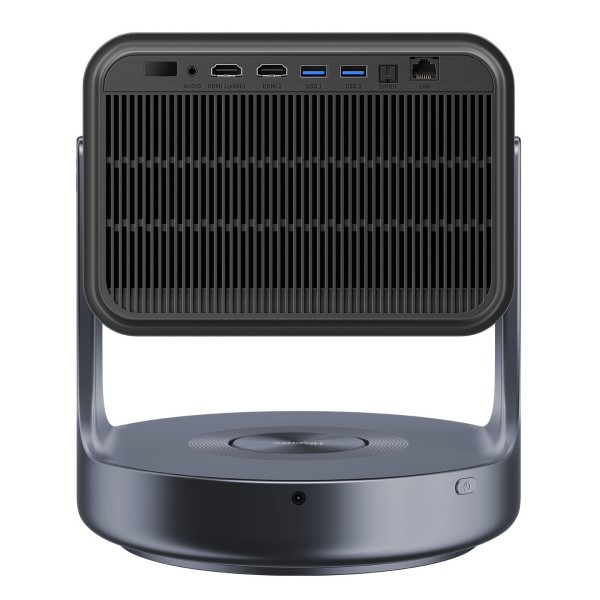 Hisense C2TUK Ultra 4K Trichroma Smart Mini Projector, Grey - rear 