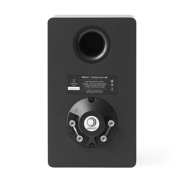 Elipson Prestige Facet II 6B Bookshelf Speakers (Pair), Black Matt - Rear view and cable terminals