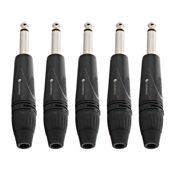 Precision Pro Mono 6.35mm Jack Connector by Studiospares, 5 Pack