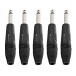 Precision Pro Mono 6.35mm Jack Connector by Studiospares, 5 Pack