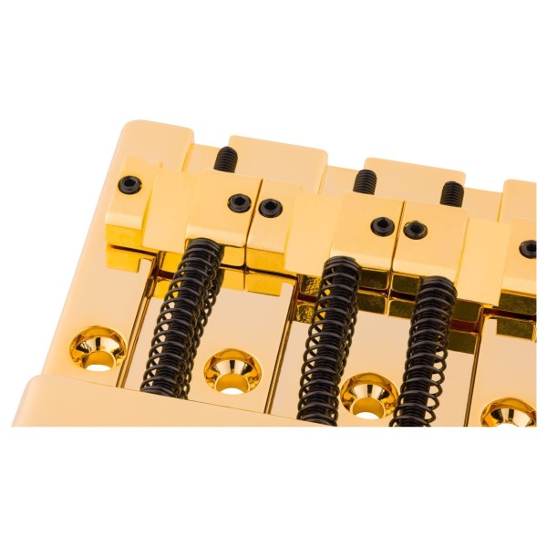 Fender HiMass 4-String Bass Bridge Assembly With Brass Saddles, Gold - bridge 