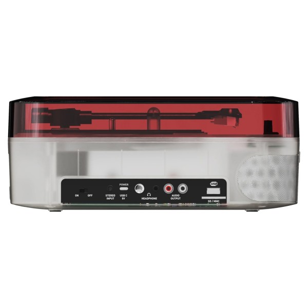 Cosmo Solar Portable Turntable, Venus Red - Rear