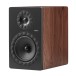 Elipson Prestige Facet II 8B Bookshelf Speakers (Pair), Black Matt / Walnut - Angled view, no grille