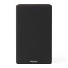 Elipson Prestige Facet II 8B Bookshelf Speakers (Pair), Black Matt / Walnut - Front view, grille attached