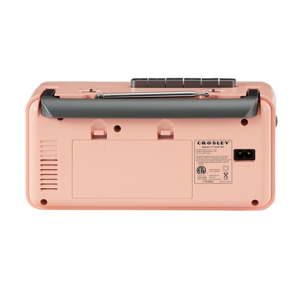 CT102 Bluetooth Casette Player, Rose Gold/Grey - Rear