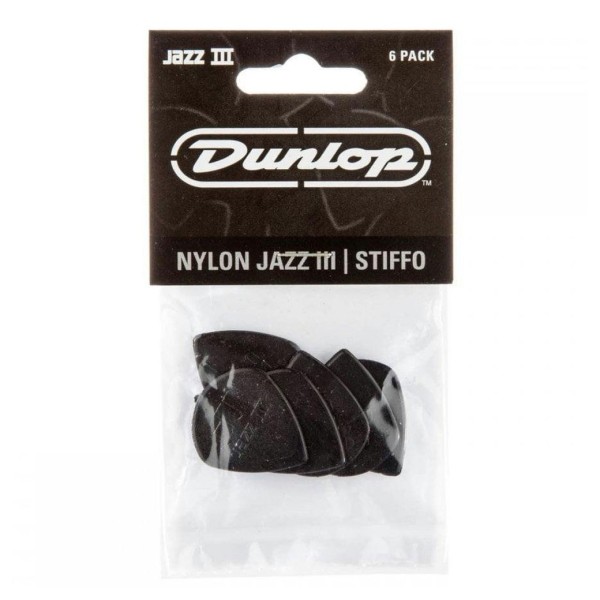 Dunlop 47P3S Jazz III Picks, Black, 6 Pack - front