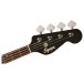 Squier Paranormal Rascal Bass HH, White Pearloid PG, Metallic Black - Headstock Front