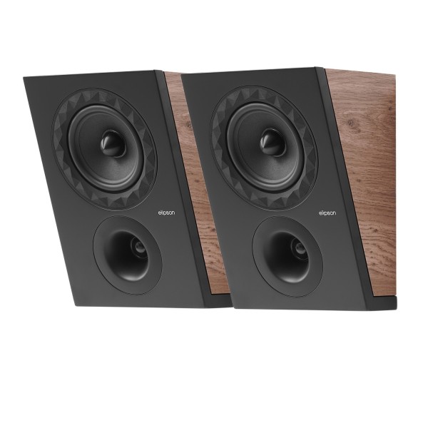 Elipson Prestige Facet II 6ATN Atmos & Surround Loudspeakers, Black Matt / Walnut - dual walnut main 