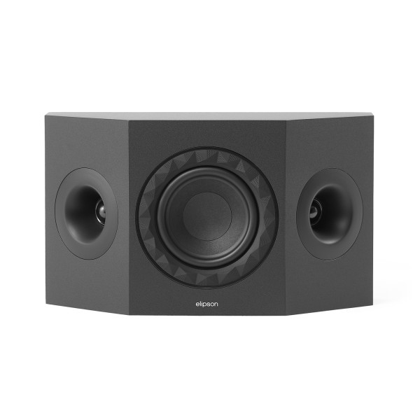 Elipson Prestige Facet II 7SR Surround Dipolar Loudspeakers, Black Matt - front no grille 
