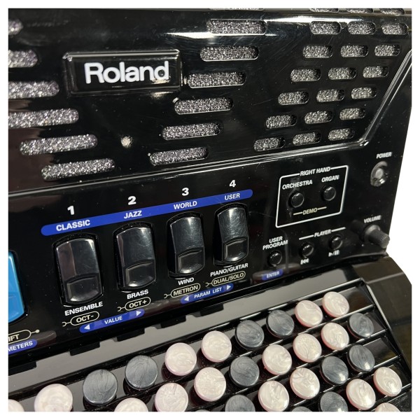Roland FR1 Compact V- Accordion  with Speakers - Button Type - Black 