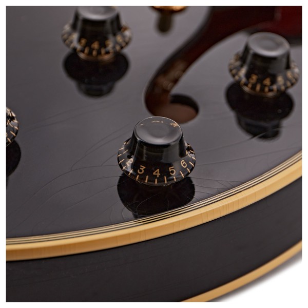 Gibson Custom 1959 ES-355 Reissue Stop Bar Ultra Light Aged, Ebony #A921462  - knobs 