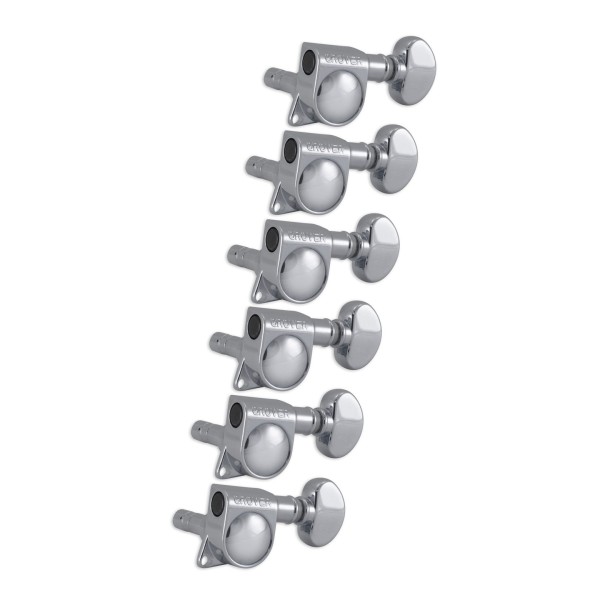 Grover 406C6 Locking Rotomatics Machine Heads; 6 In-Line; Chrome