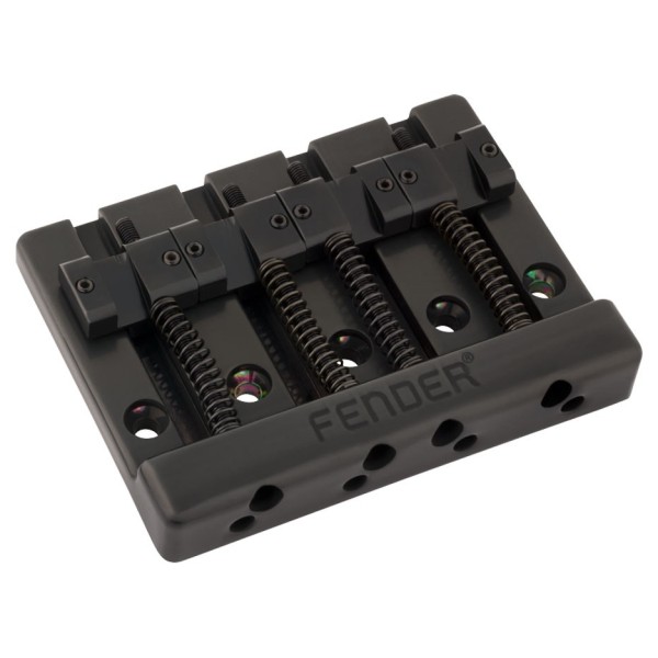 Fender HiMass 4-String Bass Bridge Assembly With Brass Saddles, Black  -main 