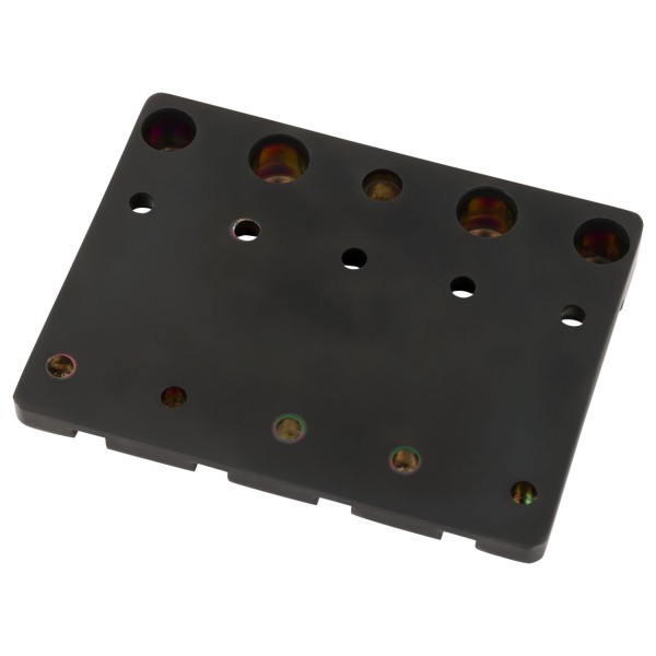 Fender HiMass 4-String Bass Bridge Assembly With Brass Saddles, Black - back 