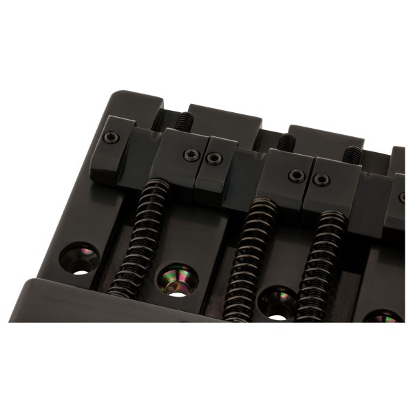 Fender HiMass 4-String Bass Bridge Assembly With Brass Saddles, Black  - saddles 