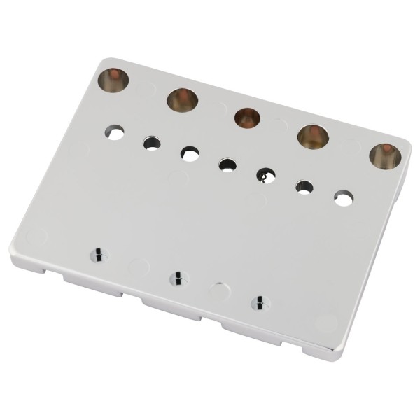 Fender HiMass String-Through 4-String Bass Bridge Assembly With Brass Saddles, Chrome - back 