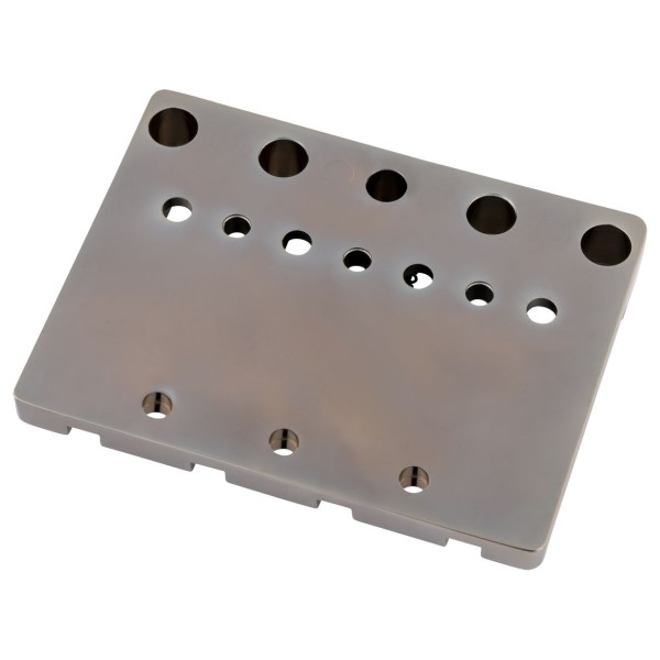 Fender HiMass String-Through 4-String Bass Bridge Assembly With Brass Saddles, Black Chrome - back 