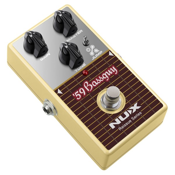 NUX Bassguy Preamp Overdrive Pedal, Left Angle