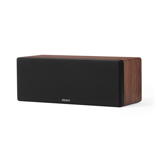 Elipson Prestige Facet II 11C Centre Loudspeakers, Black Matt / Walnut - left grille on 