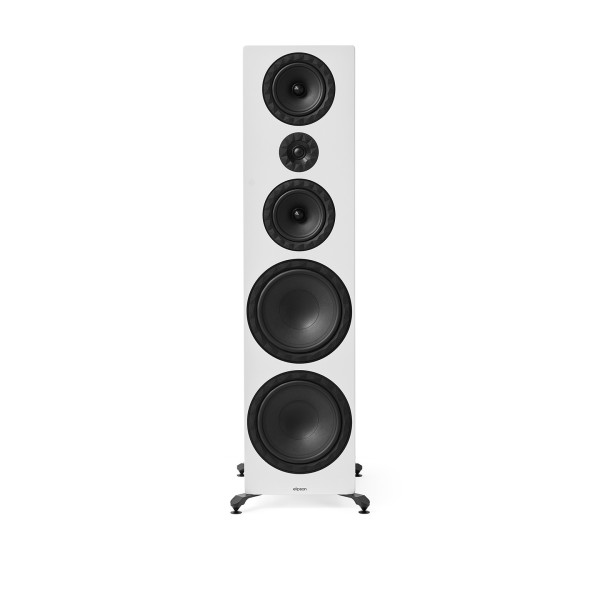 Elipson Prestige Facet II 34F Floorstanding Loudspeakers (pair), White Matt - front no grille 