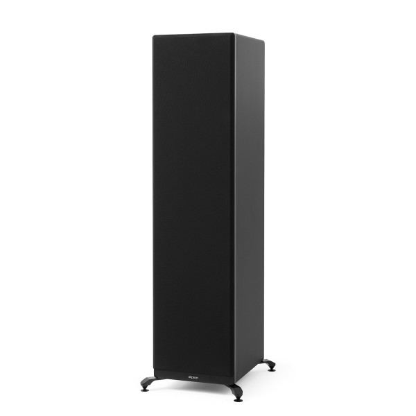 Elipson Prestige Facet II 34F Floorstanding Loudspeakers (pair), Black Matt - left grille on 