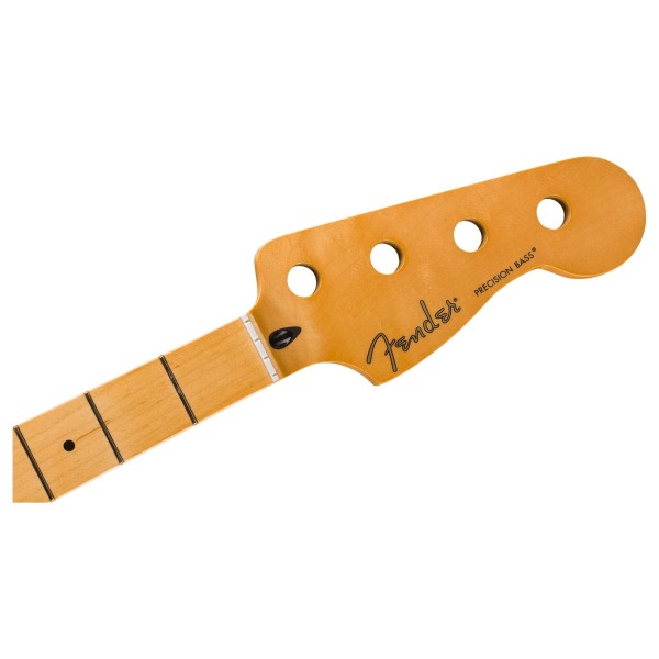 Fender Player II Series Precision Bass Neck, 22 Medium Jumbo Frets, Maple, 9.5", Modern "C"  - headstock 