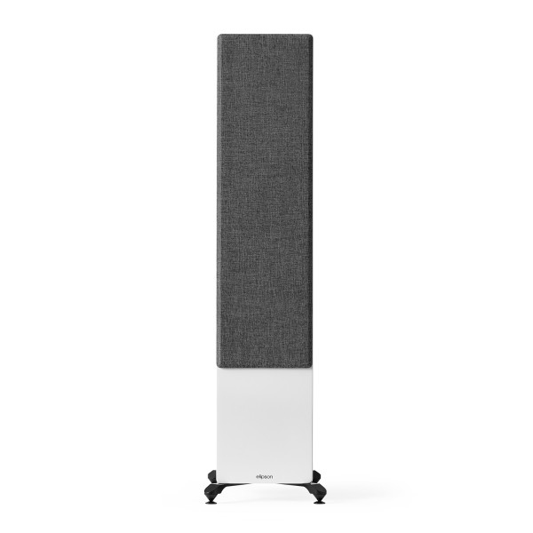 Elipson Prestige Facet II 14F Floorstanding Speaker, White Matt - Front view, grille attached