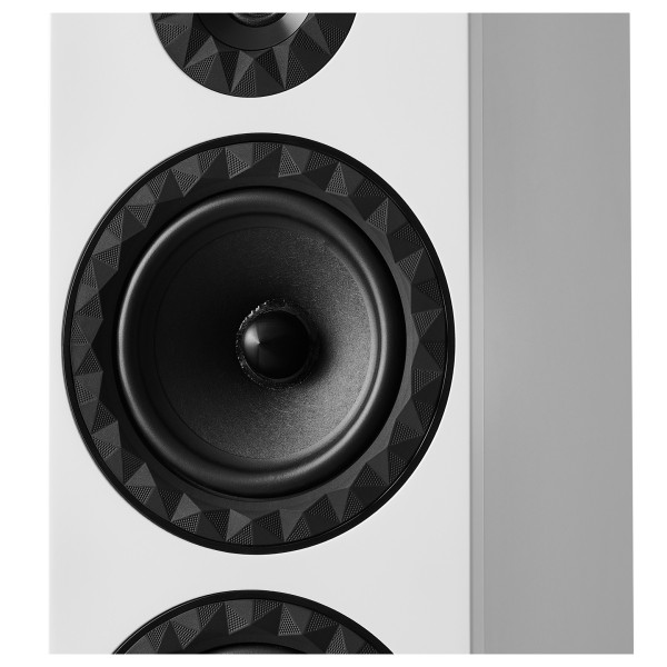Elipson Prestige Facet II 14F Floorstanding Speaker, White Matt - Close-up, midrange driver