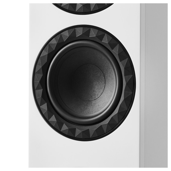 Elipson Prestige Facet II 14F Floorstanding Speaker, White Matt - Close-up, bass driver