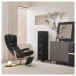Elipson Prestige Facet II 24F Floorstanding Speakers (Pair), Black Matt - Lifestyle Image, living room in hi-fi stereo system