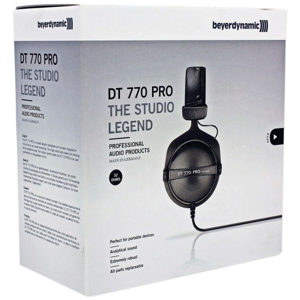 Beyerdynamic DT 770 Pro Headphones, 32 Ohm, Box