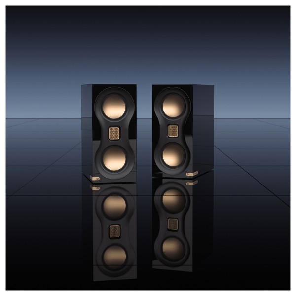 Monitor Audio Studio 89 Bookshelf Speakers (Pair), Black - Beauty shot