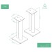AVCOM 600mm Speaker Stands, White (Pair)