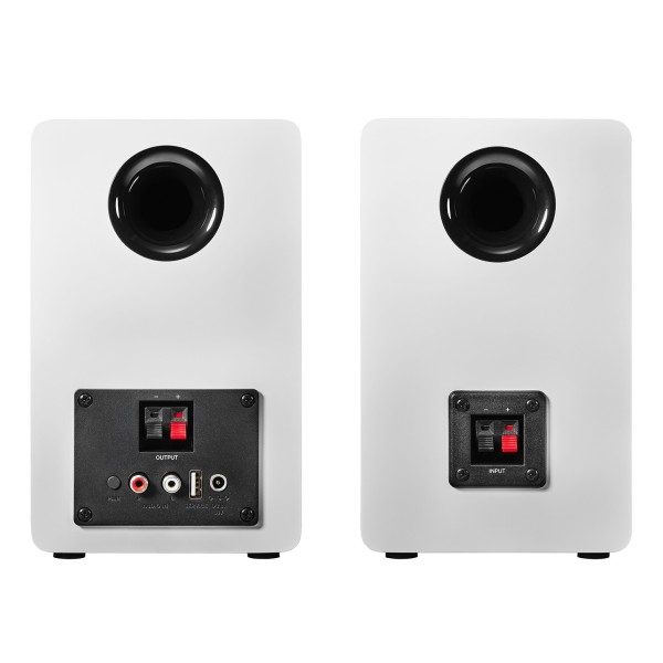 Audio-Technica AT-SP3XWH Powered Bookshelf Speakers, White - rear 