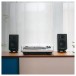 Audio-Technica AT-SP3XWH Powered Bookshelf Speakers, White - lifestyle 2 