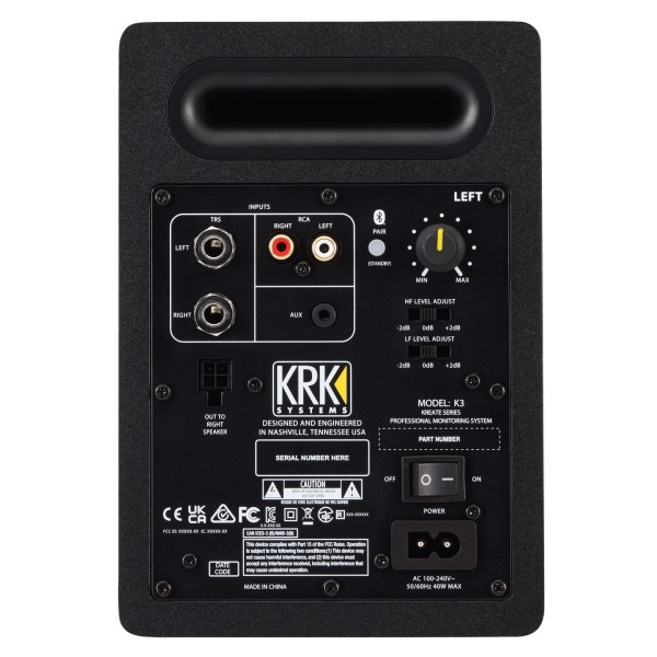 KRK Kreate 3 Studio Monitor, Pair - Rear Single