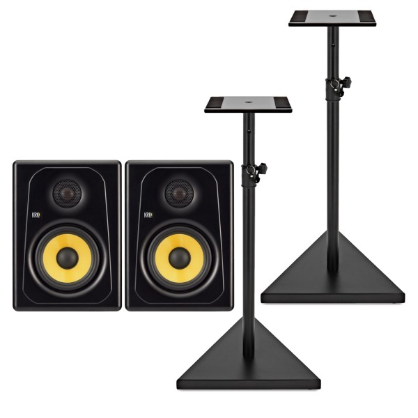 KRK Kreate 5 Studio Monitors with Stands - Bundle