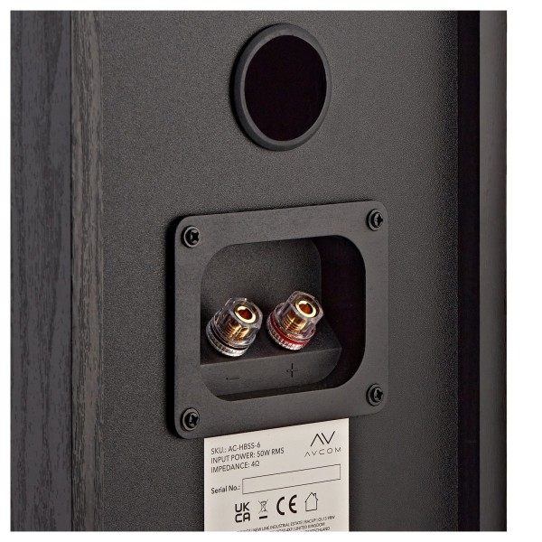 AVCOM 6" Bookshelf Speaker, Pair, Black